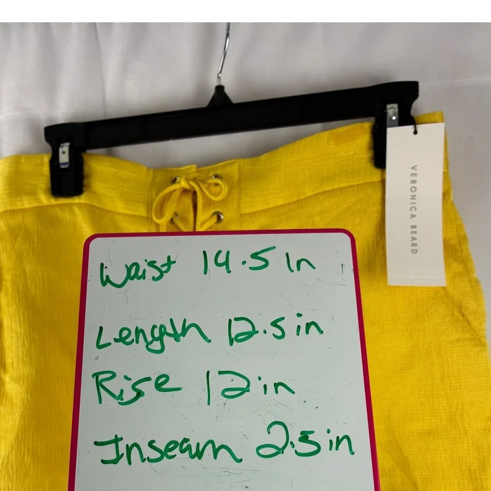 Veronica Beard Lulu Yellow Lace Up High Waisted Shorts Size 4 18032036271 NEW - Picture 9 of 9
